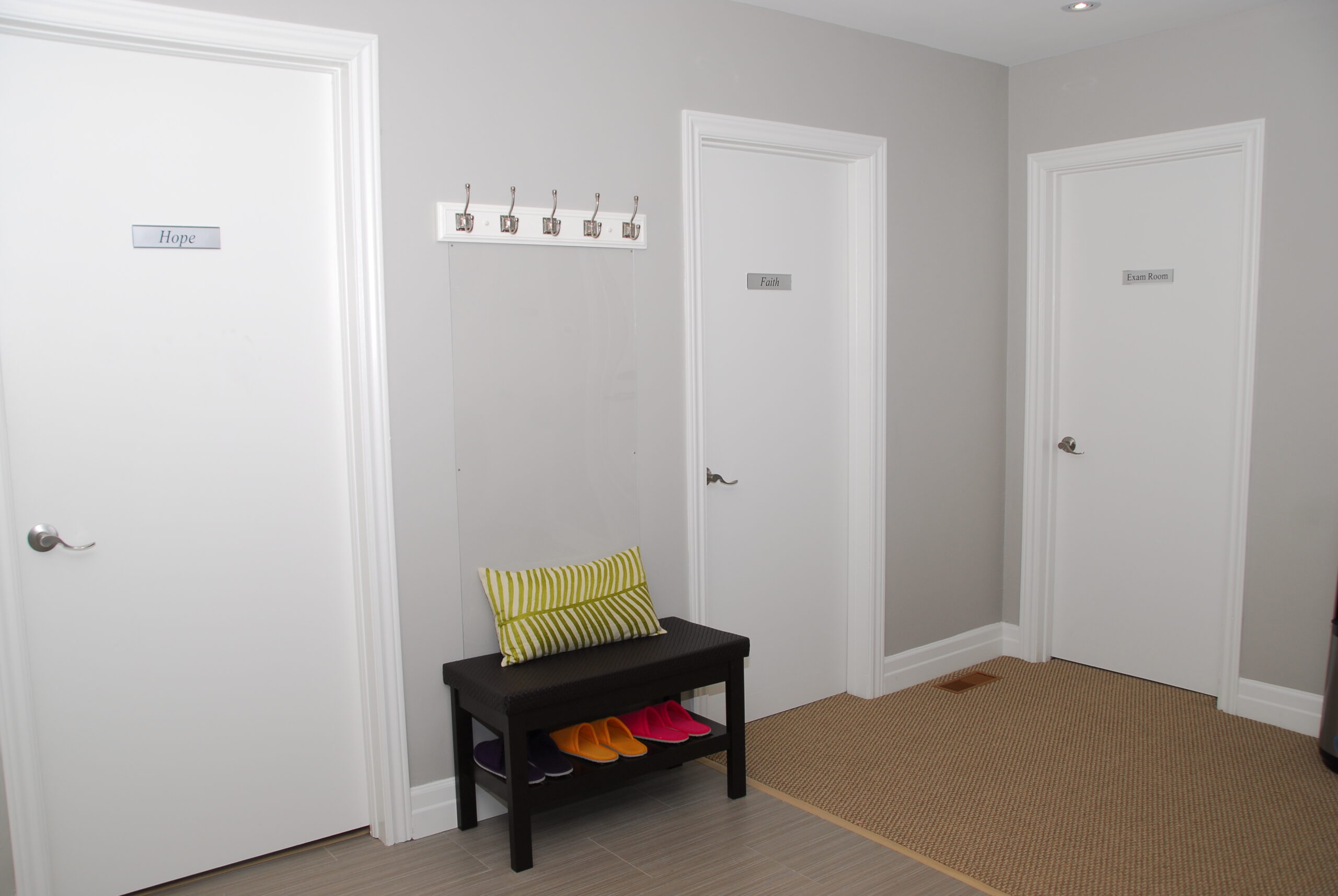 Inside view of Acupuncture Heals clinic entrance in Mississauga, ON